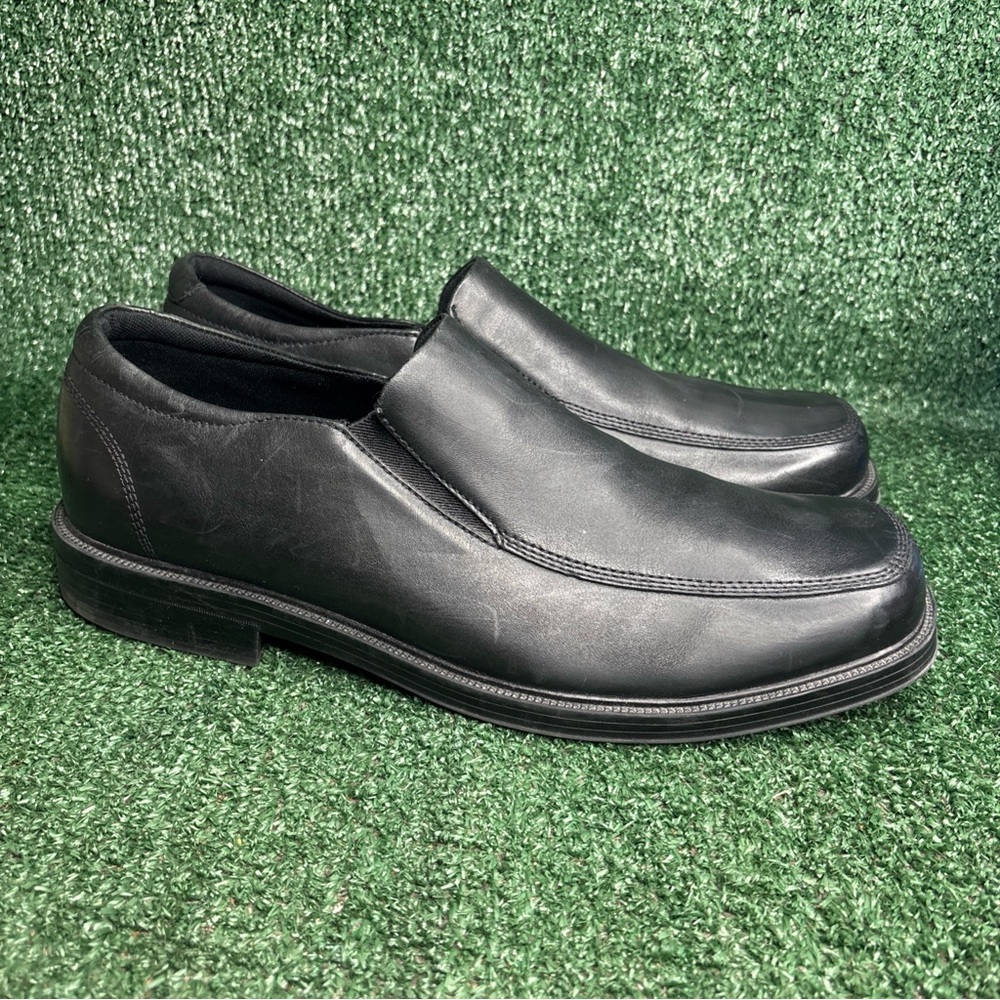 Capital by Rockport Black Leather SlipOn Loafers‎ Dress Shoes APM77211 Mens 14 M